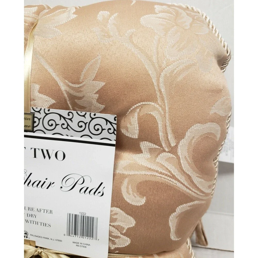 SET OF 2 THICK CUSHION CHAIR PADS w/ties(15